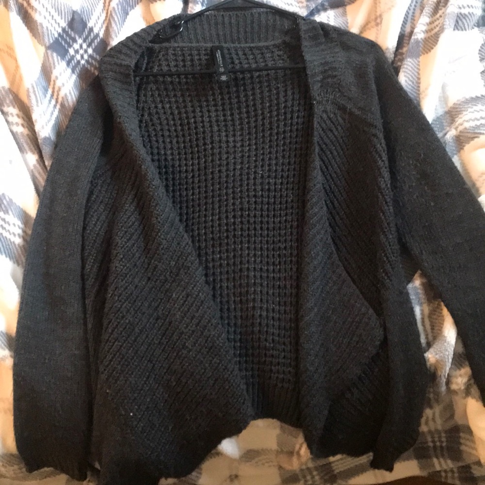 Gray Knit Cardigan